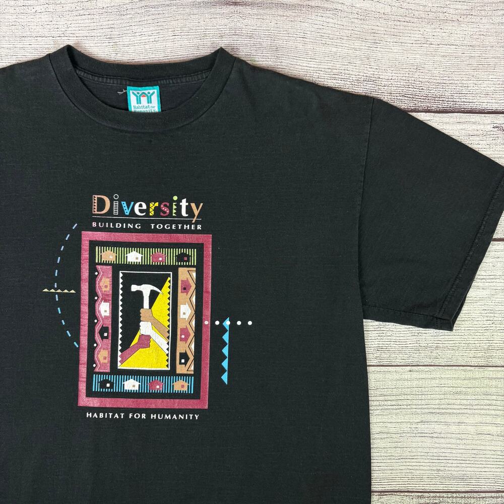 Vintage 1990s Diversity, Building Together Habitat for Humanity T-shirt
